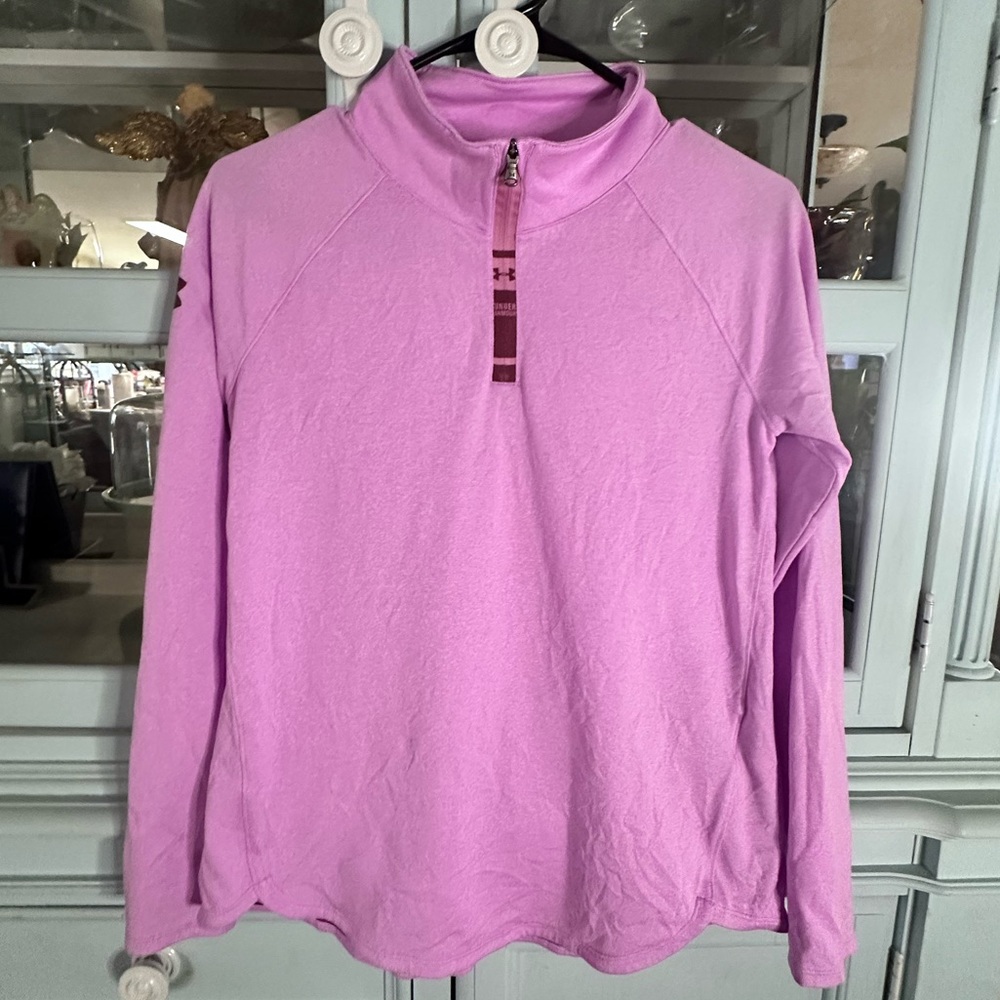 Under Armour Pink Long Sleeve Quarter-Zip Top YXL